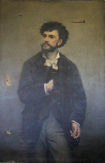 Adrien Lavieille Portrait of the painter Adrien Lavieille, her husband, made in 1879 by Marie Adrien Lavieille oil painting picture